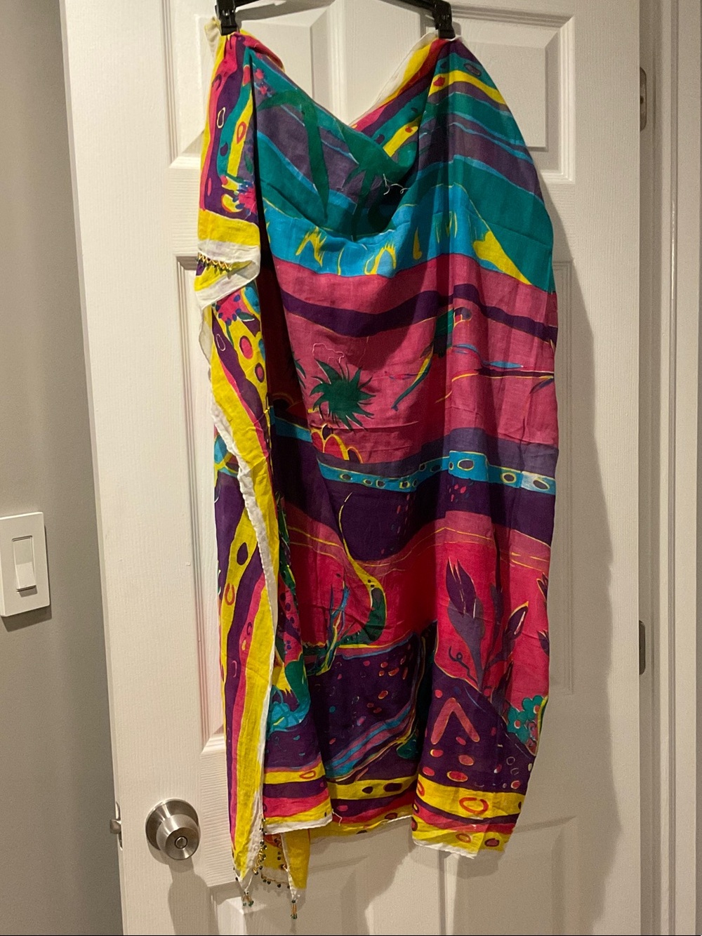 Jasmine Vibrant Multicolor Tropical Print Scarf Wrap